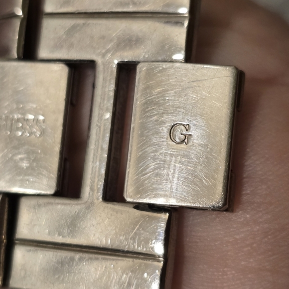 Guess Retro Silver Chain Link Cuff Watch Chunky Statement main image 7